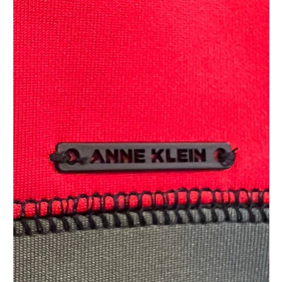 Anne Klein Colorblock Neoprene Tunic Top Sz L Unique Minimalist Statement Funky - Picture 2 of 9